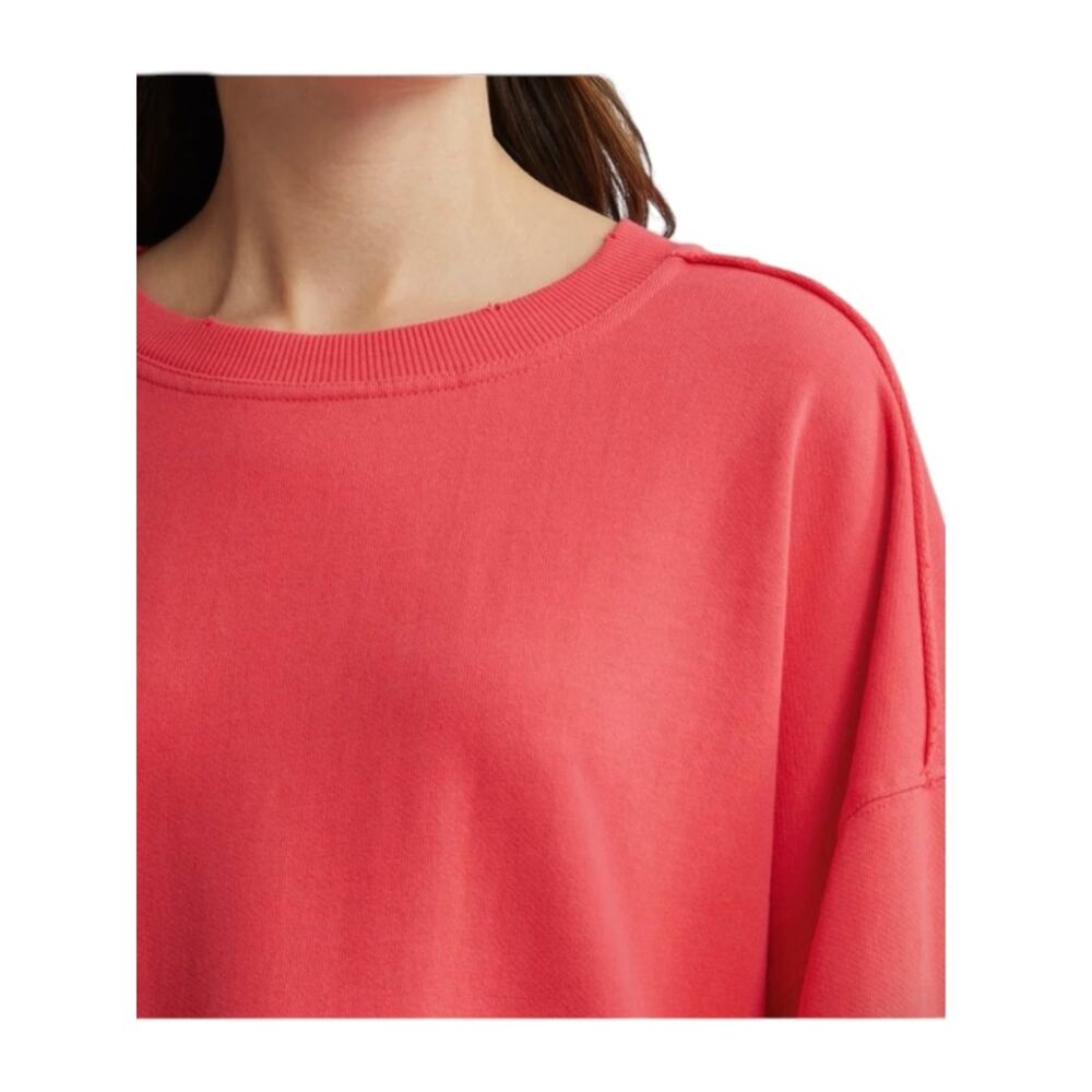 Free People Eleanor Layered Sweatshirt Mini Dress Size Medium Watermelon Wedge - Picture 9 of 9